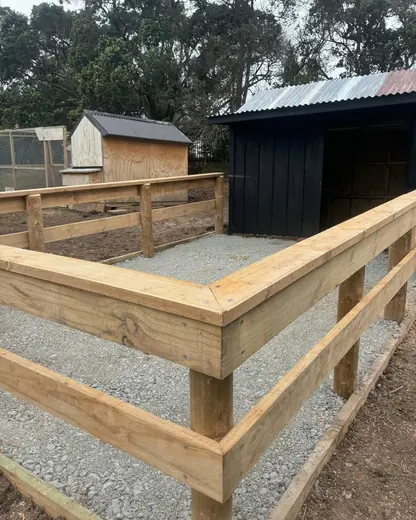 Timber stock yards corner detail